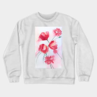 Five Red Flowers Crewneck Sweatshirt